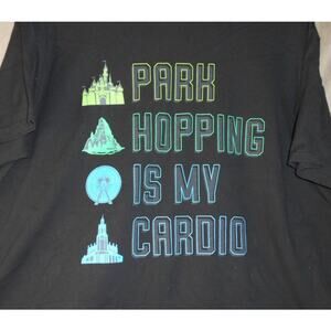 Disney Parks Black Tee Shirt Park Hopping is My Cardio Women XXL/Men XL